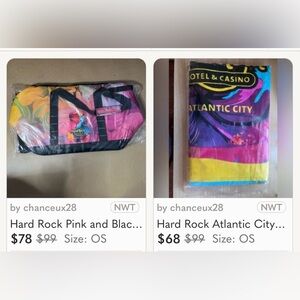 Bundle of Hard Rock Pink and Black Travel Bag & Beach Towel